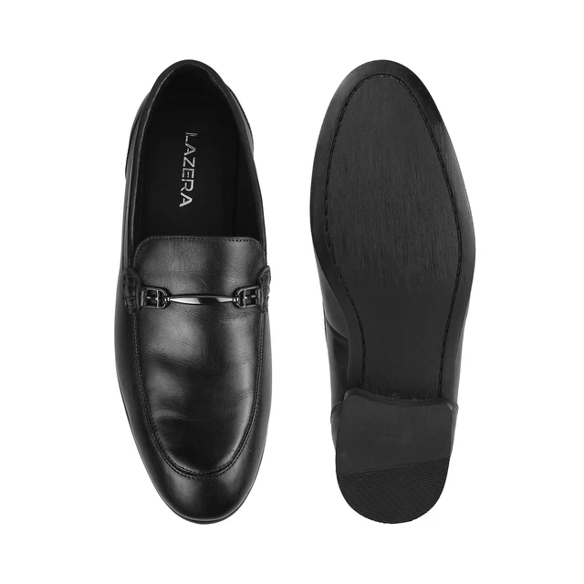 Mens Regalé Black Leather Loafers