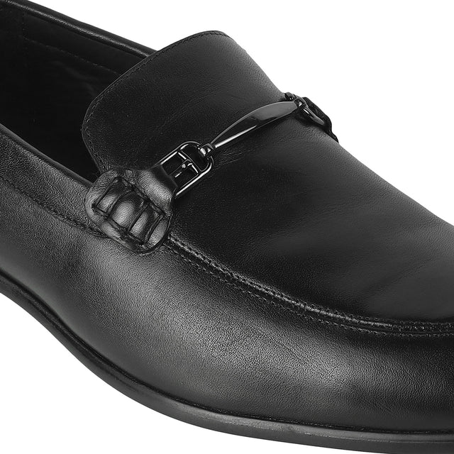 Mens Regalé Black Leather Loafers