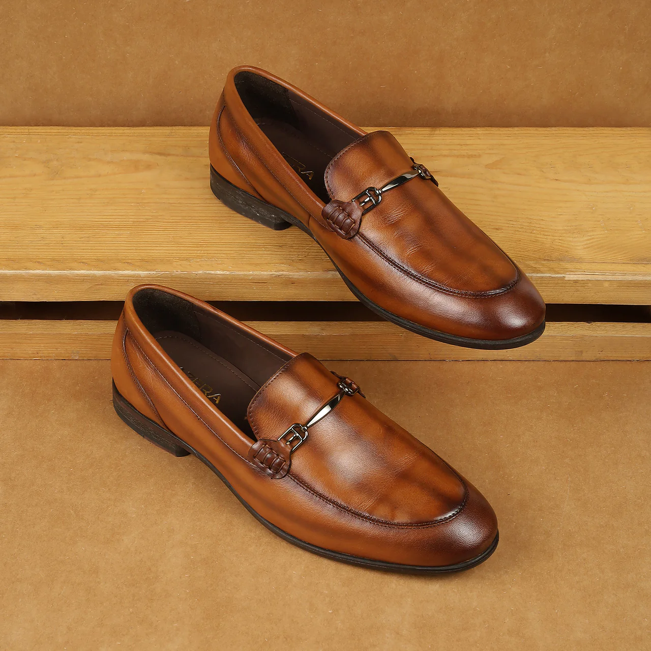 Mens Regalé Tan Leather Loafers (13-7027)