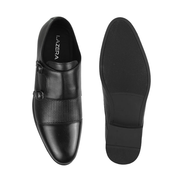 Mens Dominio Double Monk Strap Shoes Black