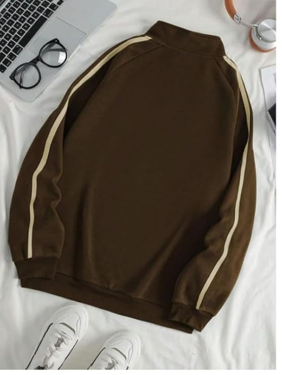 Men’s Collar Chain Cotton Fleece Sweatshirt | Warm Hoodie for Gym, Travel & Casual Winter Wear