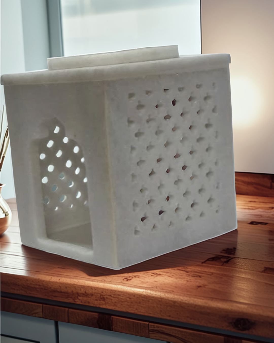 White Marble Tealight Holder And Camphor...