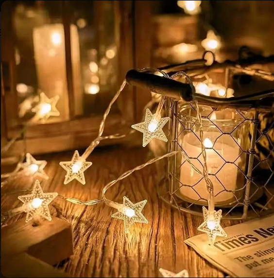 Star Shape LED Water Drop String Lights...