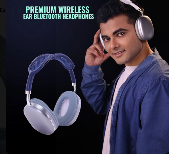 P9 Wireless, Bluetooth 5.1 Over Ear Stereo Headphones - Mic, Ergonomic Adjustable Design, 24 Hours Battery Life, Hi-Fi Sound, Wireless Headset for Music & Calls (Assorted)