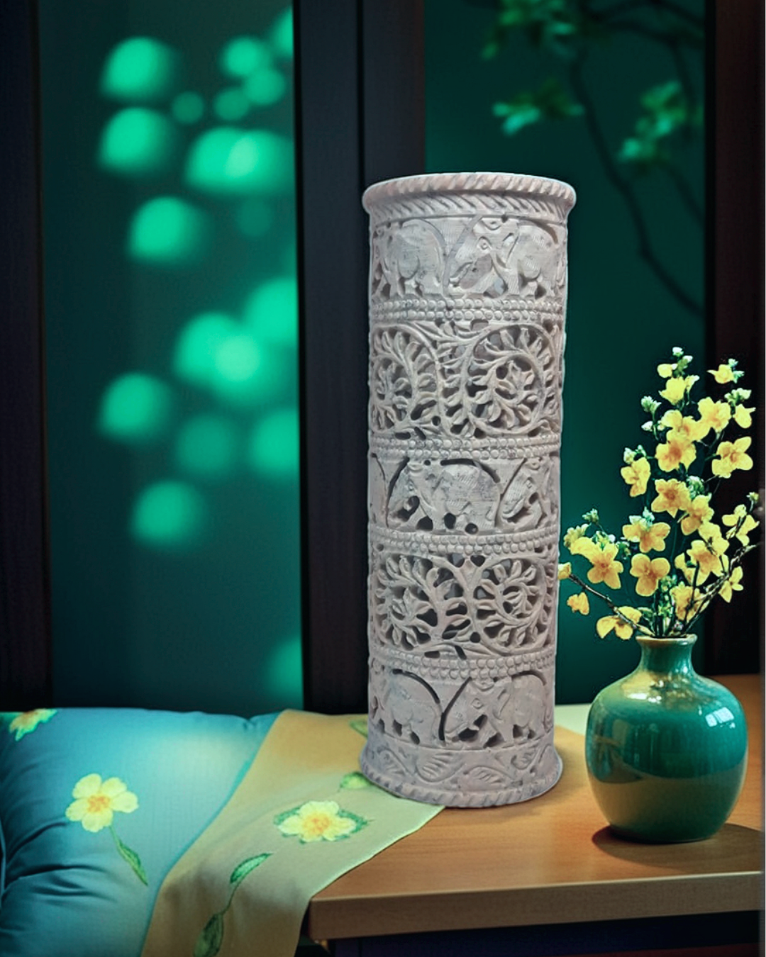 Soapstone Marble LED Decor Piece with El...