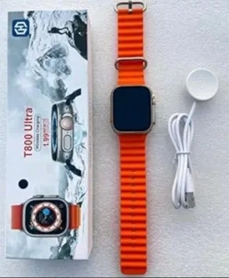 T800 Ultra Smart Watch with Beautiful Strap, Bluetooth Calling Smart Watch, 1.99" Touch Display with Fitness & Outdoor, Health & Medical Tracker, 8 Unique UI Interactions (Orange)