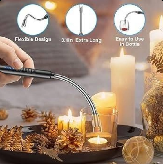 Windproof USB Electric Kitchen Gas Lighter Flexible Neck