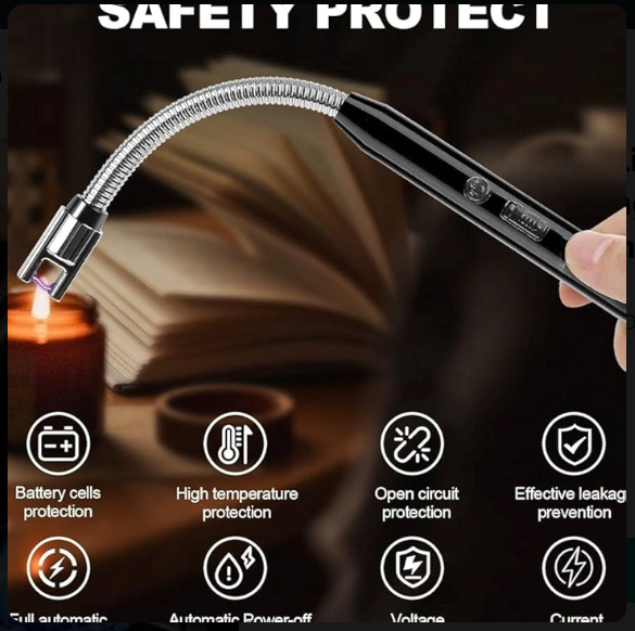 Windproof USB Electric Kitchen Gas Lighter Flexible Neck