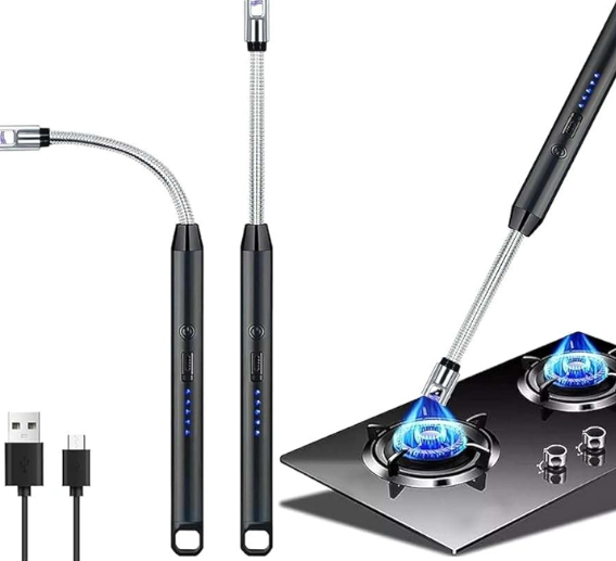 Windproof USB Electric Kitchen Gas Lighter Flexible Neck