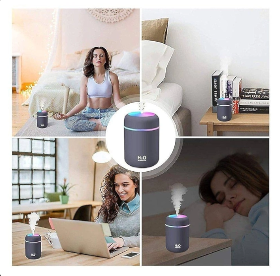Colorful Cool Mini Humidifier, Essential Oil Diffuser, Aroma Essential USB Personal Desktop Humidifier for Car, Office Room, Bedroom etc,2 Adjustable Mist Modes