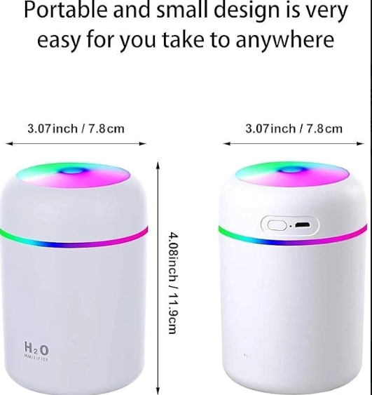 Colorful Cool Mini Humidifier, Essential Oil Diffuser, Aroma Essential USB Personal Desktop Humidifier for Car, Office Room, Bedroom etc,2 Adjustable Mist Modes