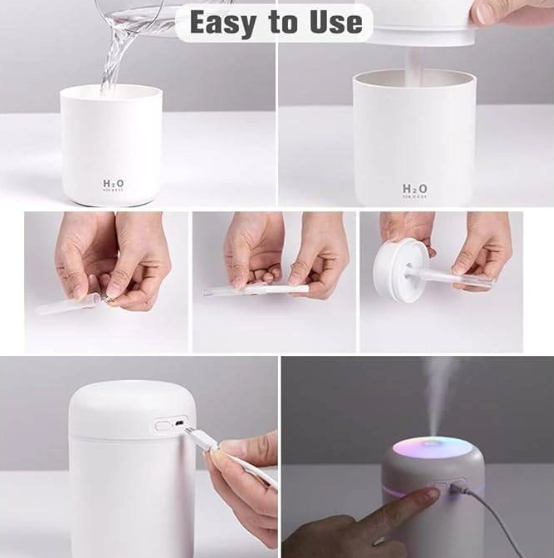 Colorful Cool Mini Humidifier, Essential Oil Diffuser, Aroma Essential USB Personal Desktop Humidifier for Car, Office Room, Bedroom etc,2 Adjustable Mist Modes