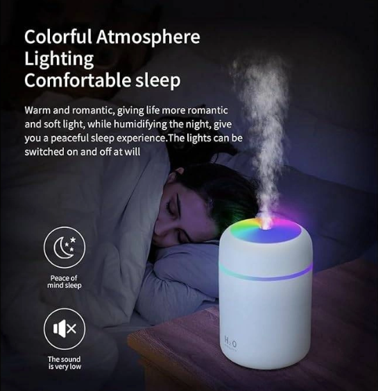 Colorful Cool Mini Humidifier, Essential Oil Diffuser, Aroma Essential USB Personal Desktop Humidifier for Car, Office Room, Bedroom etc,2 Adjustable Mist Modes
