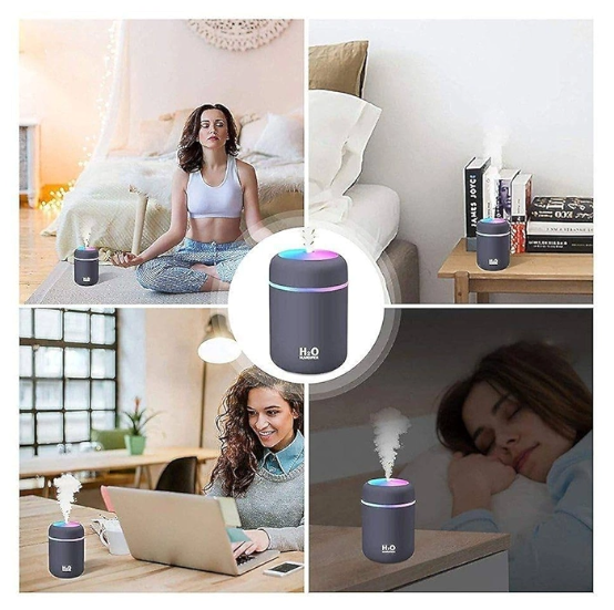 Colorful Cool Mini Humidifier, Essential Oil Diffuser, Aroma Essential USB Personal Desktop Humidifier for Car, Office Room, Bedroom etc,2 Adjustable Mist Modes