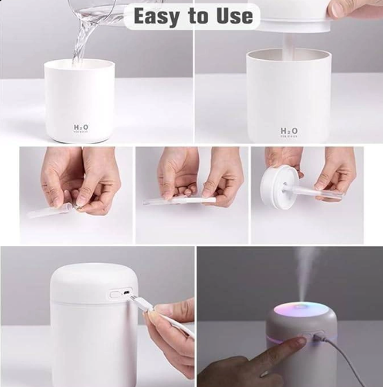 Colorful Cool Mini Humidifier, Essential Oil Diffuser, Aroma Essential USB Personal Desktop Humidifier for Car, Office Room, Bedroom etc,2 Adjustable Mist Modes