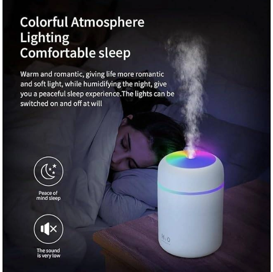 Colorful Cool Mini Humidifier, Essential Oil Diffuser, Aroma Essential USB Personal Desktop Humidifier for Car, Office Room, Bedroom etc,2 Adjustable Mist Modes
