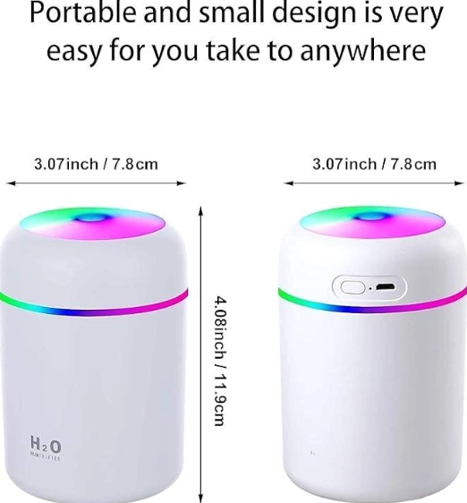 Colorful Cool Mini Humidifier, Essential Oil Diffuser, Aroma Essential USB Personal Desktop Humidifier for Car, Office Room, Bedroom etc,2 Adjustable Mist Modes