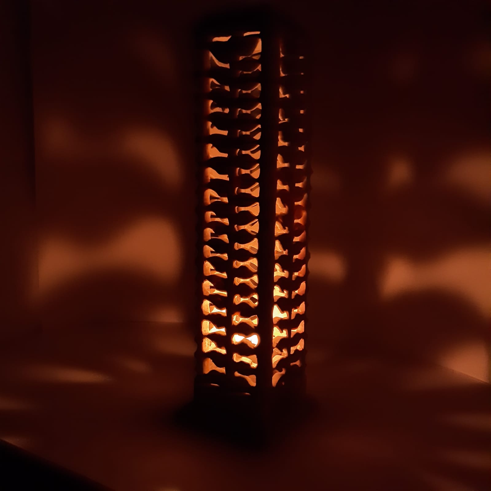 11 Inch Soapstone Marble Candle Stand with Leaf Carving