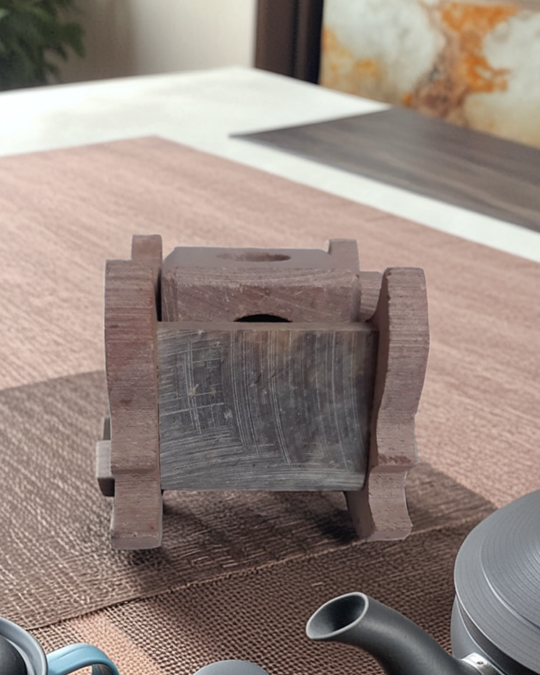 Butterfly Soapstone Marble Candle Stand Tealight Holder