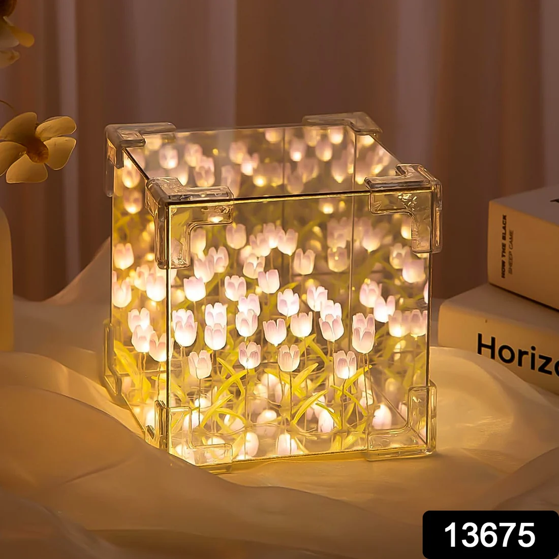 Cube Tulip LED Decorative Night Lamp Multicolor Design Set