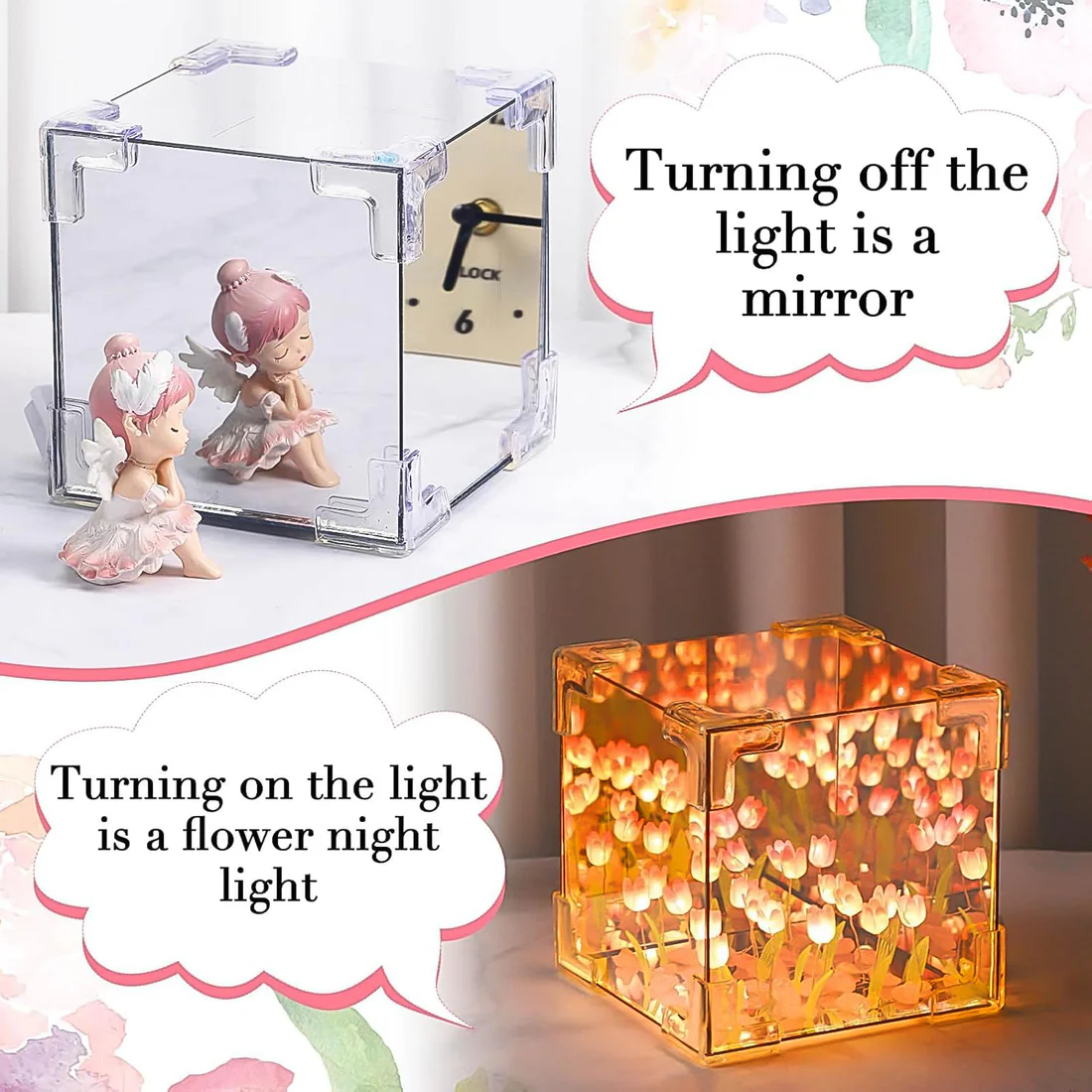 Cube Tulip LED Decorative Night Lamp Multicolor Design Set