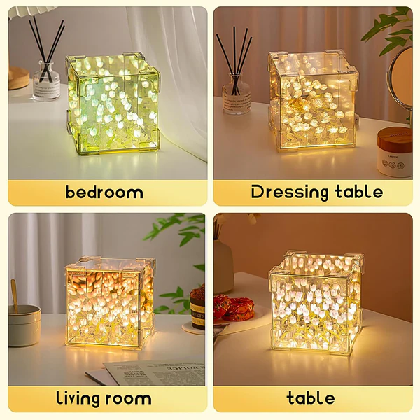 Cube Tulip LED Decorative Night Lamp Multicolor Design Set