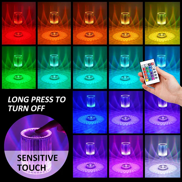 Touch Control Crystal Table Lamp with USB Charging Function