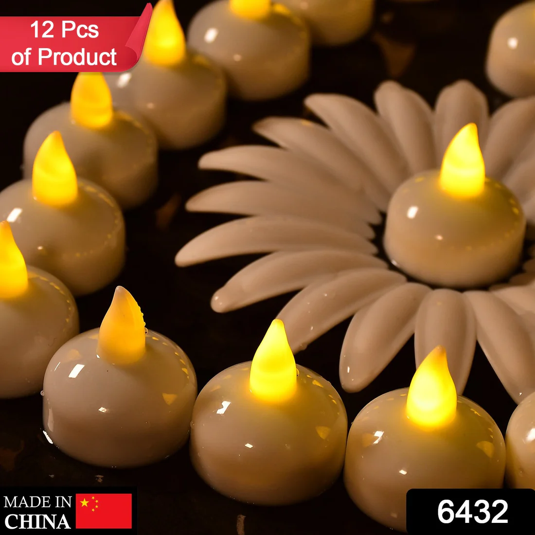 Flameless Floating LED Candles Decorative Set of 12 Pieces