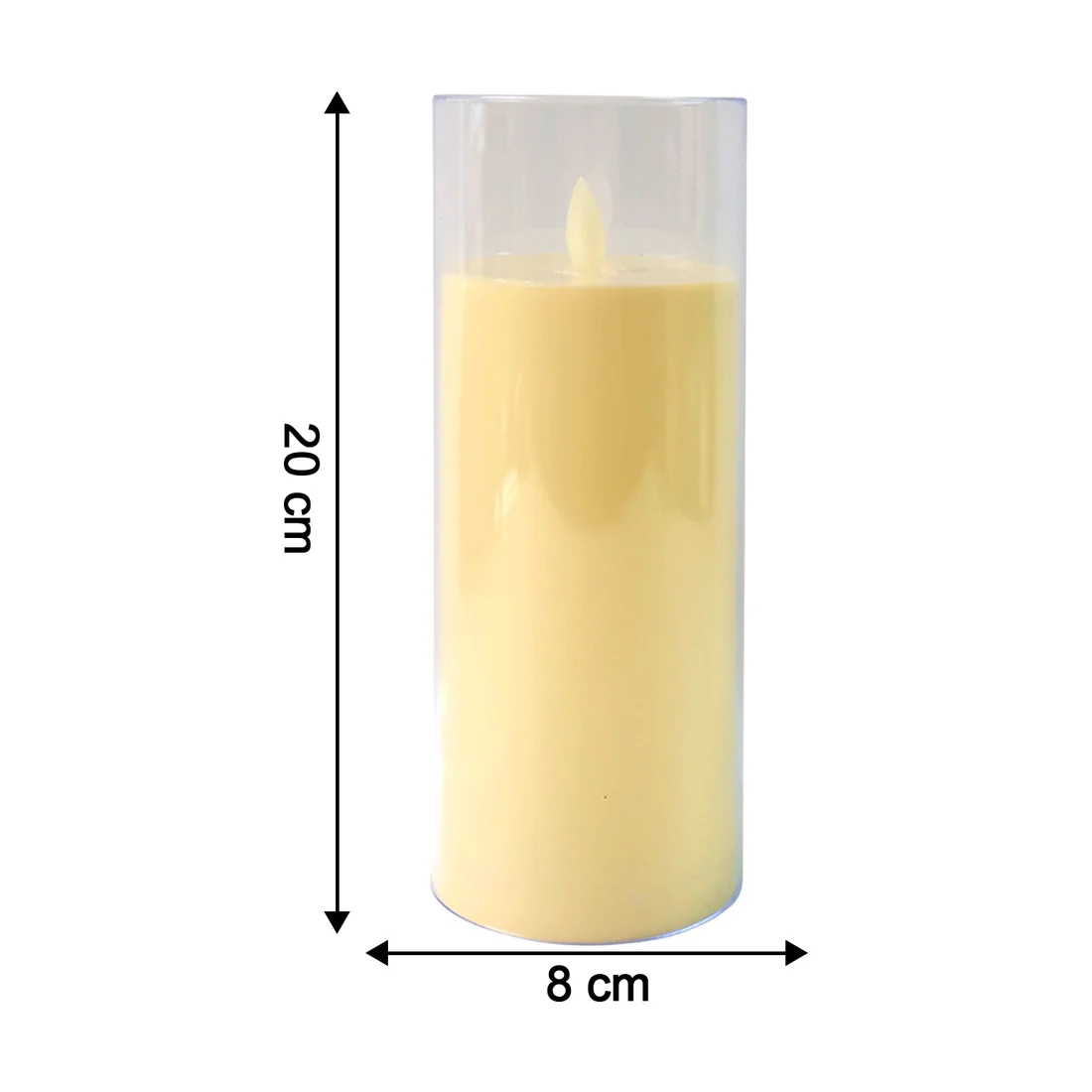 LED Flameless Candle Light with Flickering Flame Glass Cover