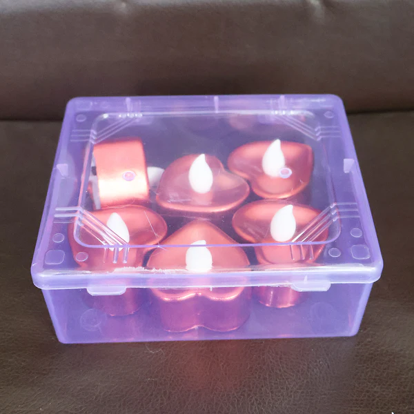 Heart Shape Flameless LED Decorative Candles Set of 6 Pieces