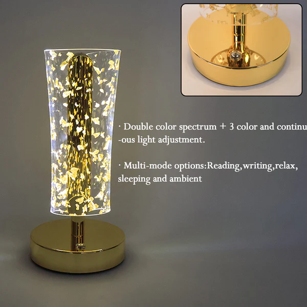 Luxury Golden Crystal LED Table Lamp