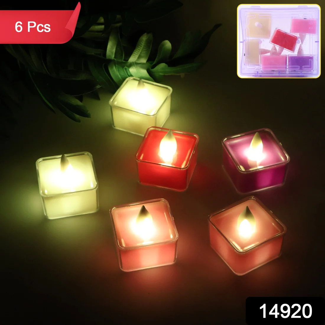 LED Flameless Decorative Tealight Candles Set of 6 Pieces