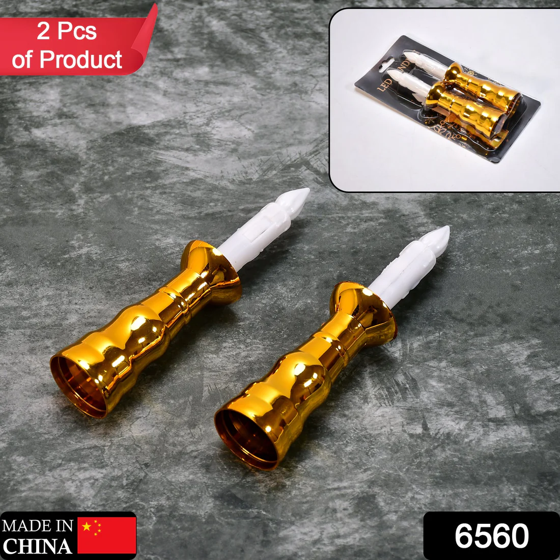 Flameless LED Candle Lights for Wedding Party Decor Set of 2