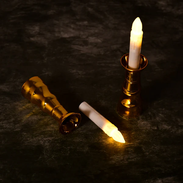 Flameless LED Candle Lights for Wedding Party Decor Set of 2