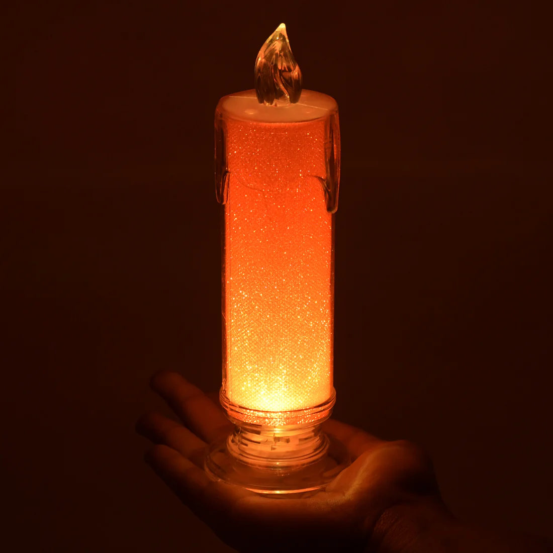 Red LED Flameless Pillar Candles with Realistic Flicker Effect
