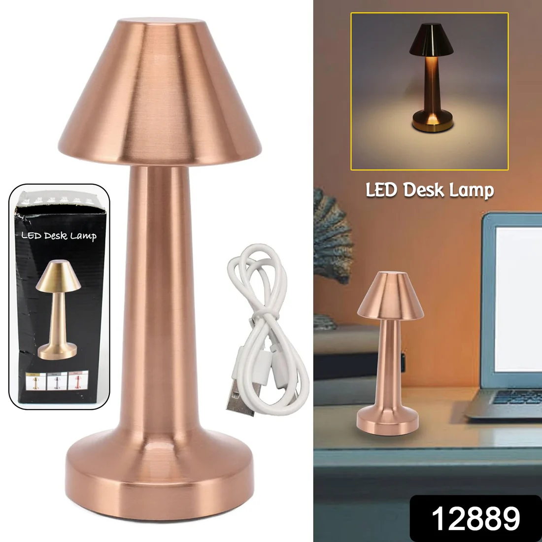Touch Control Decorative LED Desk Lamp USB Rechargeable Dimmable