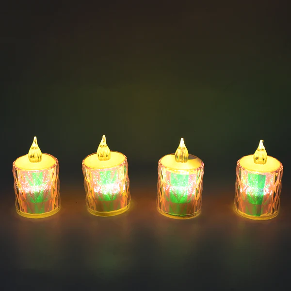 Flameless Smokeless LED Tea Light Candles Decorative Pack of 4