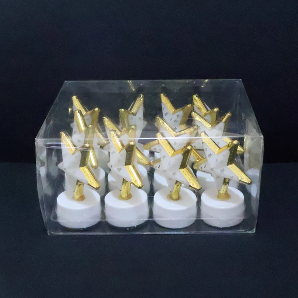 Star Shape Decorative Flameless LED Candles Set of 12 Pieces