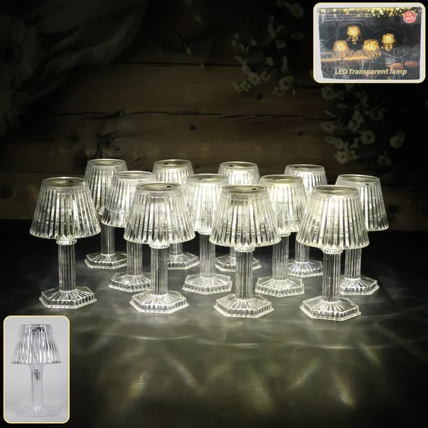 Decorative Crystal Style LED Table Lamps Premium Set of 12