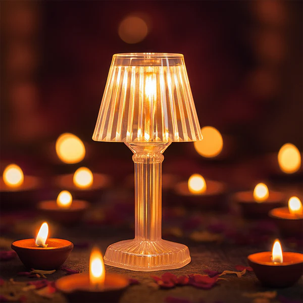 Decorative Crystal Style LED Table Lamps Premium Set of 12