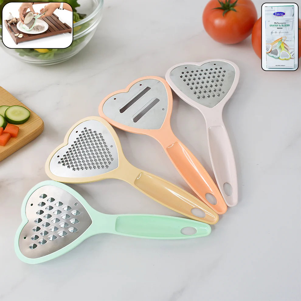 Heart Shape Grater and Slicer Set Kitche...