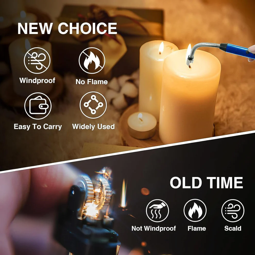 Rechargeable Electric Arc Lighter with Flexible Neck