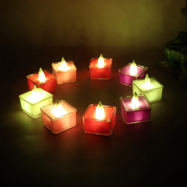 LED Flameless Decorative Tealight Candles Set of 9