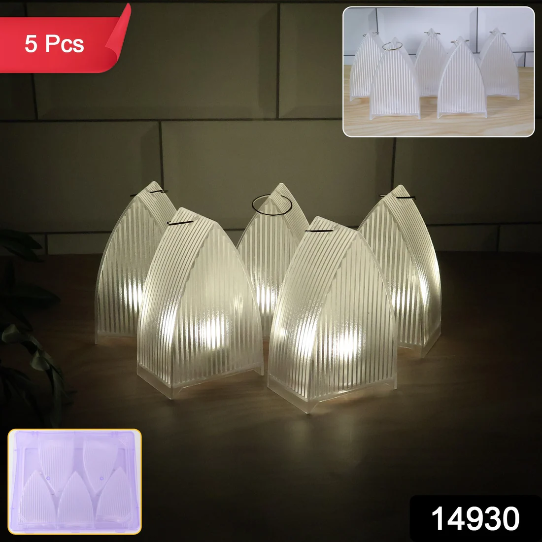 Flameless LED Decorative Lantern Lights Set of 5