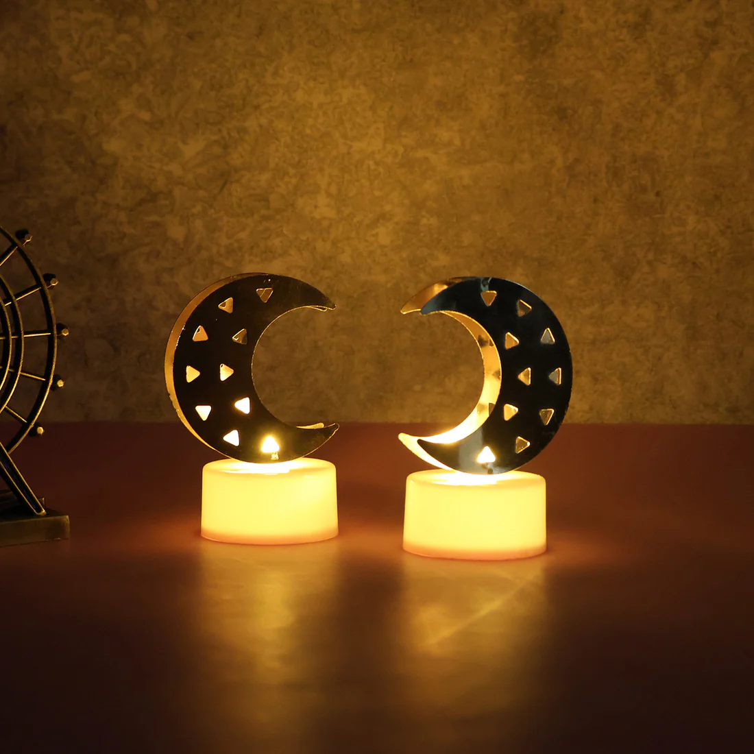 Decorative Moon Shaped Flameless LED Candles (4 Pc)