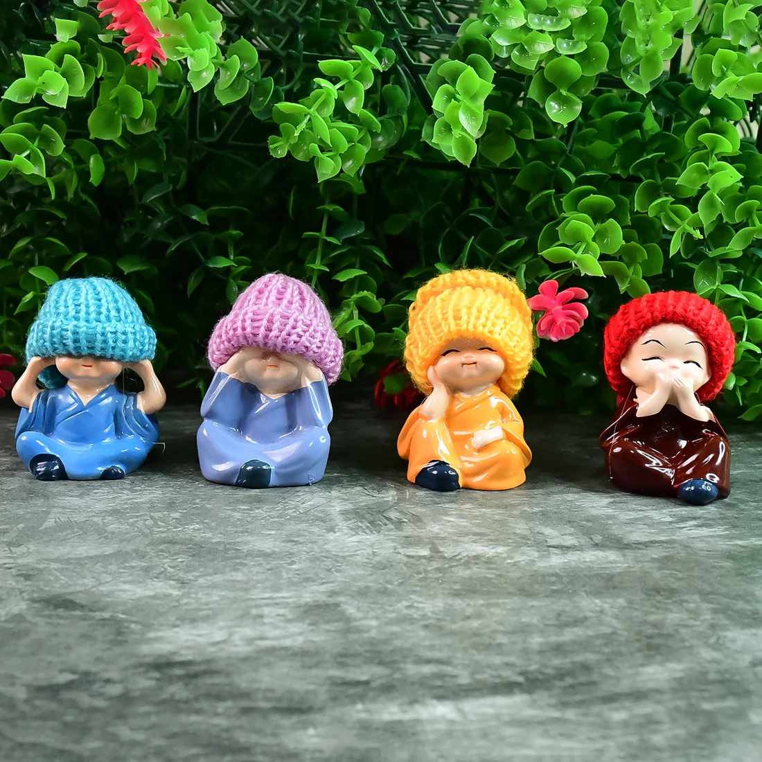 Decorative Resin Monk Buddha Showpiece S...