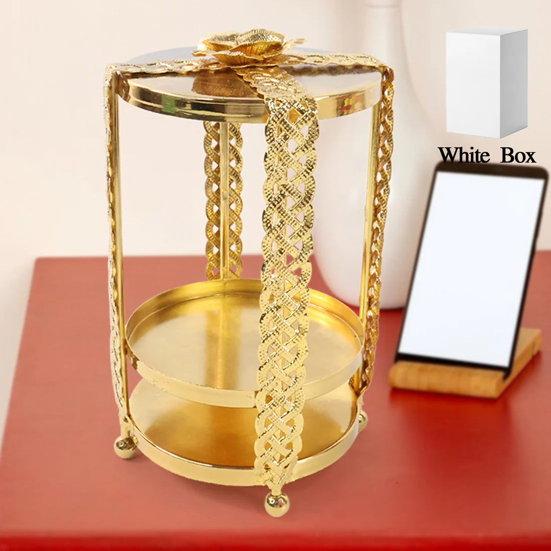 Multipurpose Golden Metal Candle Stand D...