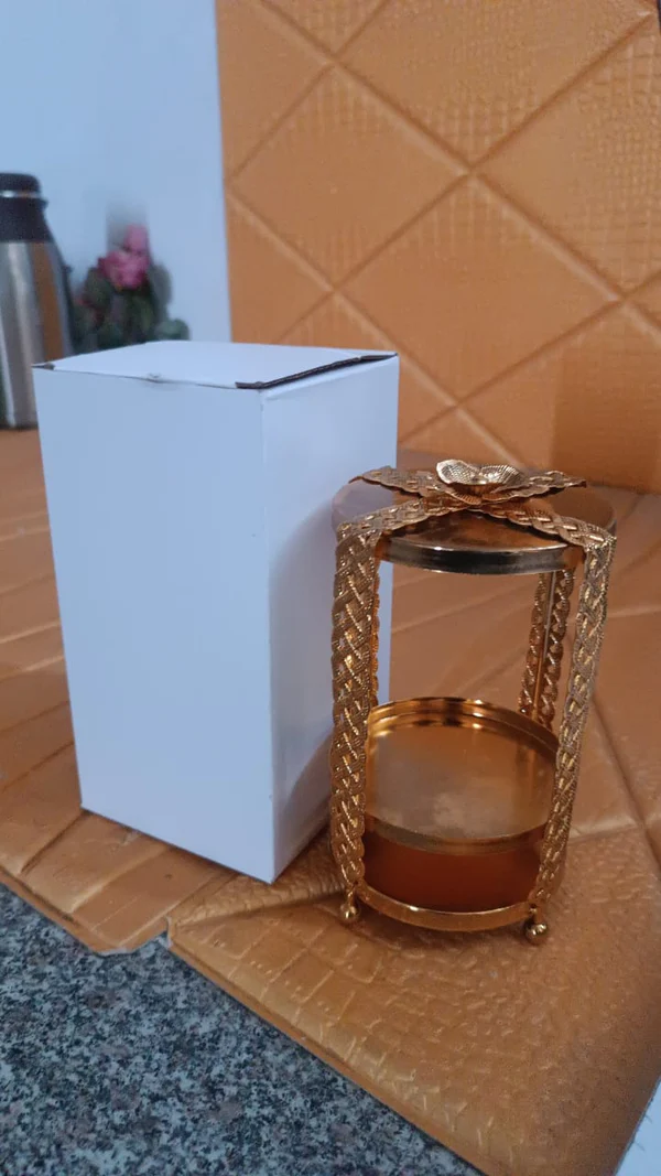 Multipurpose Golden Metal Candle Stand Decorative Showpiece