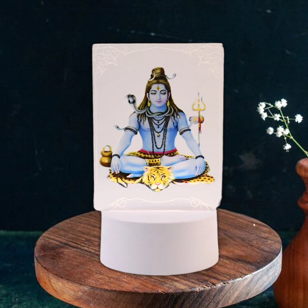 3D Lord Shiva Frame with Soft White LED Light for Home Decor