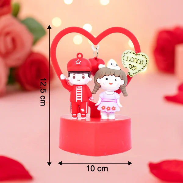 Cute Romantic Couple Love Showpiece with Heart Frame